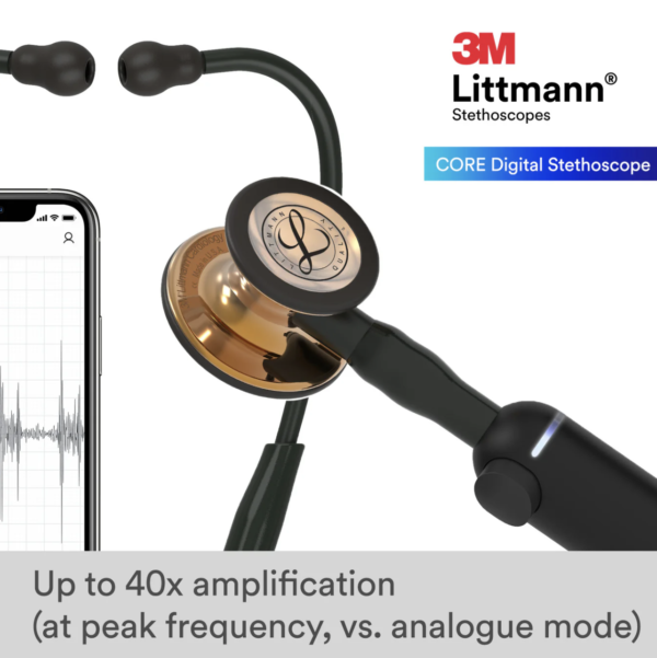 3M™ Littmann® CORE Digital - Black tube & High polish copper chest piece 8870